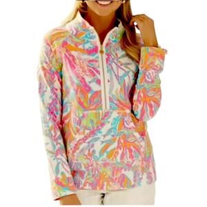 Lilly Pulitzer Skipper Popover Scuba to Cuba Resort White Women’s Small